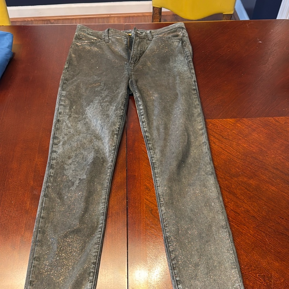 Sparkly high rise Joe’s Jean’s;  Ankle Jeans Black Gray sparkle glitter